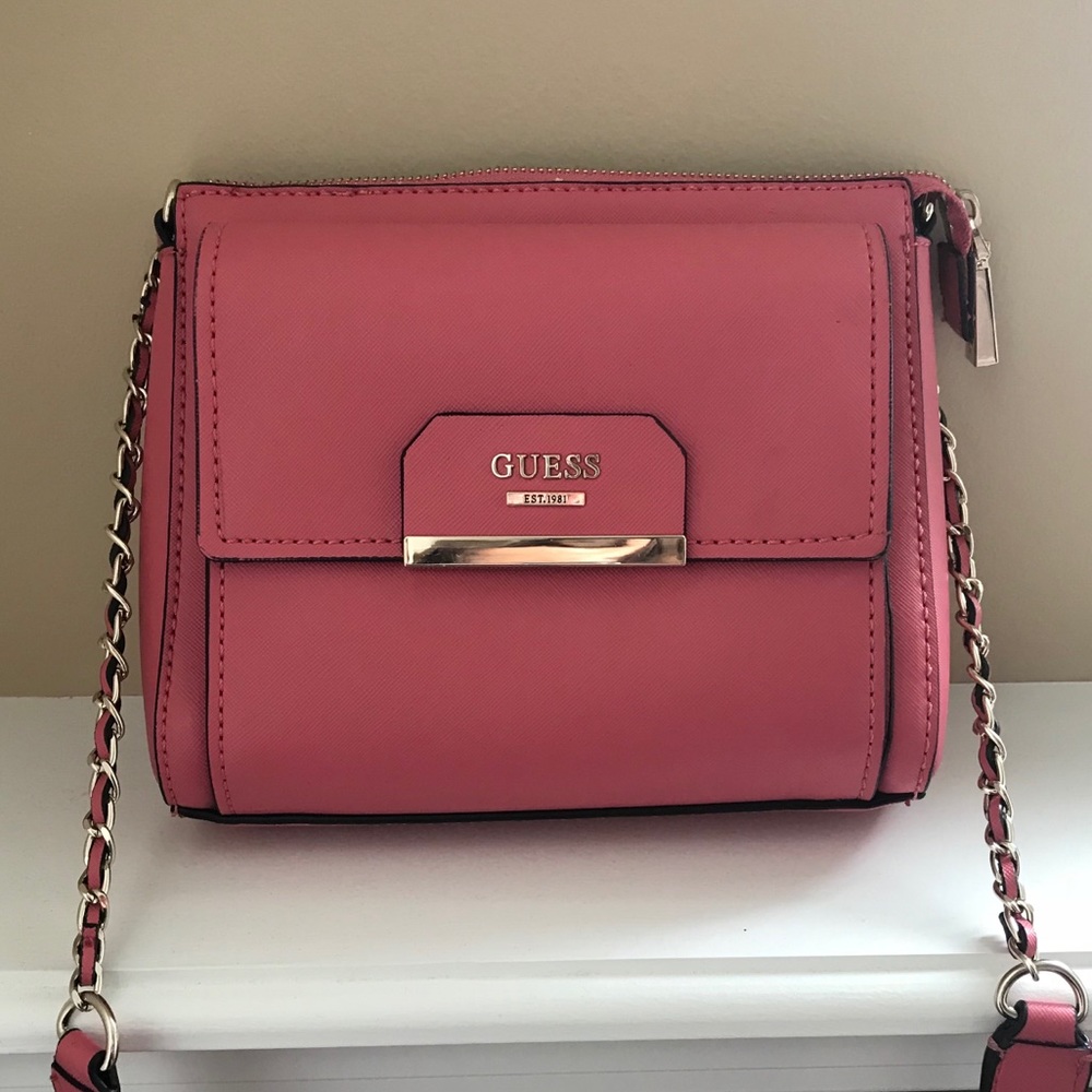 Pink Guess crossbody bag